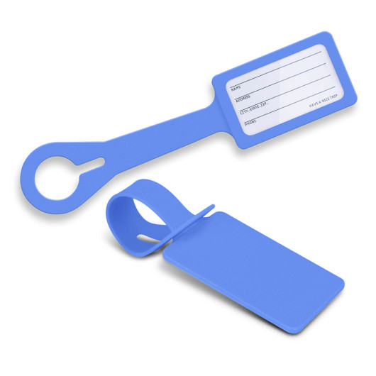 Light Blue Silicone Luggage Tags